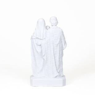 Holy Family Child Jesus, Virgin Mary and St. Joseph: Indoor-Outdoor Home and Garden Sculpture White Marble Dust and Resin Religious Devotion Christian Home Décor
