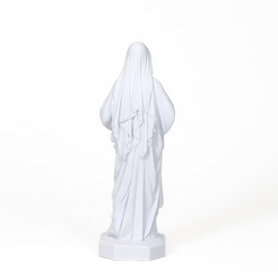 20 Inch Tall Handmade Catholic Statue of the Immaculate Heart of Mary: Indoor-Outdoor Home and Garden Sculpture White Marble Dust and Resin Religious Devotion Christian Home Décor
