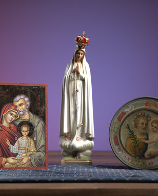 17" Our Lady of Fatima - 15% off - Hand-Painted Art Marble