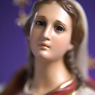 22" Our Lady of the Immaculate Conception - 15% Off - Baroque Hand-Painted Statue with 12-Star Halo | Catholic Sacred Art