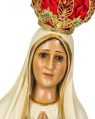 48" Our Lady of Fatima - 10% off - 24k Gold-Leaf - Cathedral-Quality Hand-Painted Statue