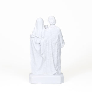 Handmade Catholic Statue of the Holy Family Child Jesus, Virgin Mary and St. Joseph: Indoor-Outdoor Home and Garden Sculpture White Marble Dust and Resin Religious Devotion Christian Home Décor