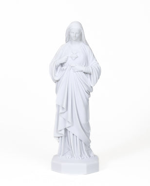 20" Immaculate Heart of Mary Statue – 15% off -  White Marble Finish | Indoor/Outdoor Catholic Marian Statue