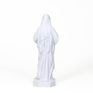 Handmade Catholic Statue of the Immaculate Heart of Mary: Indoor-Outdoor Home and Garden Sculpture White Marble Dust and Resin Religious Devotion Christian Home Décor