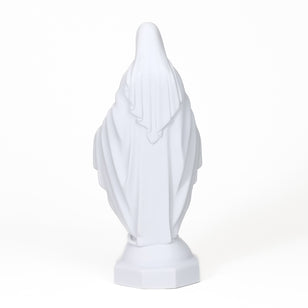 Handmade Catholic Statue of Our Lady of Divine Grace: Indoor-Outdoor Home and Garden Sculpture White Marble Dust and Resin Religious Devotion Christian Home Décor