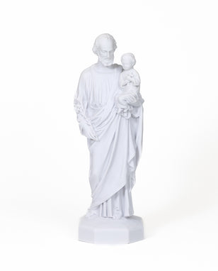 16" St. Joseph with Child Jesus - 15% off -  White Marble Finish | Indoor/Outdoor Catholic Statue