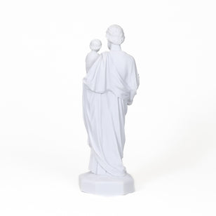 Handmade Catholic Statue of St. Joseph: Indoor-Outdoor Home and Garden Sculpture White Marble Dust and Resin Religious Devotion Christian Home Décor